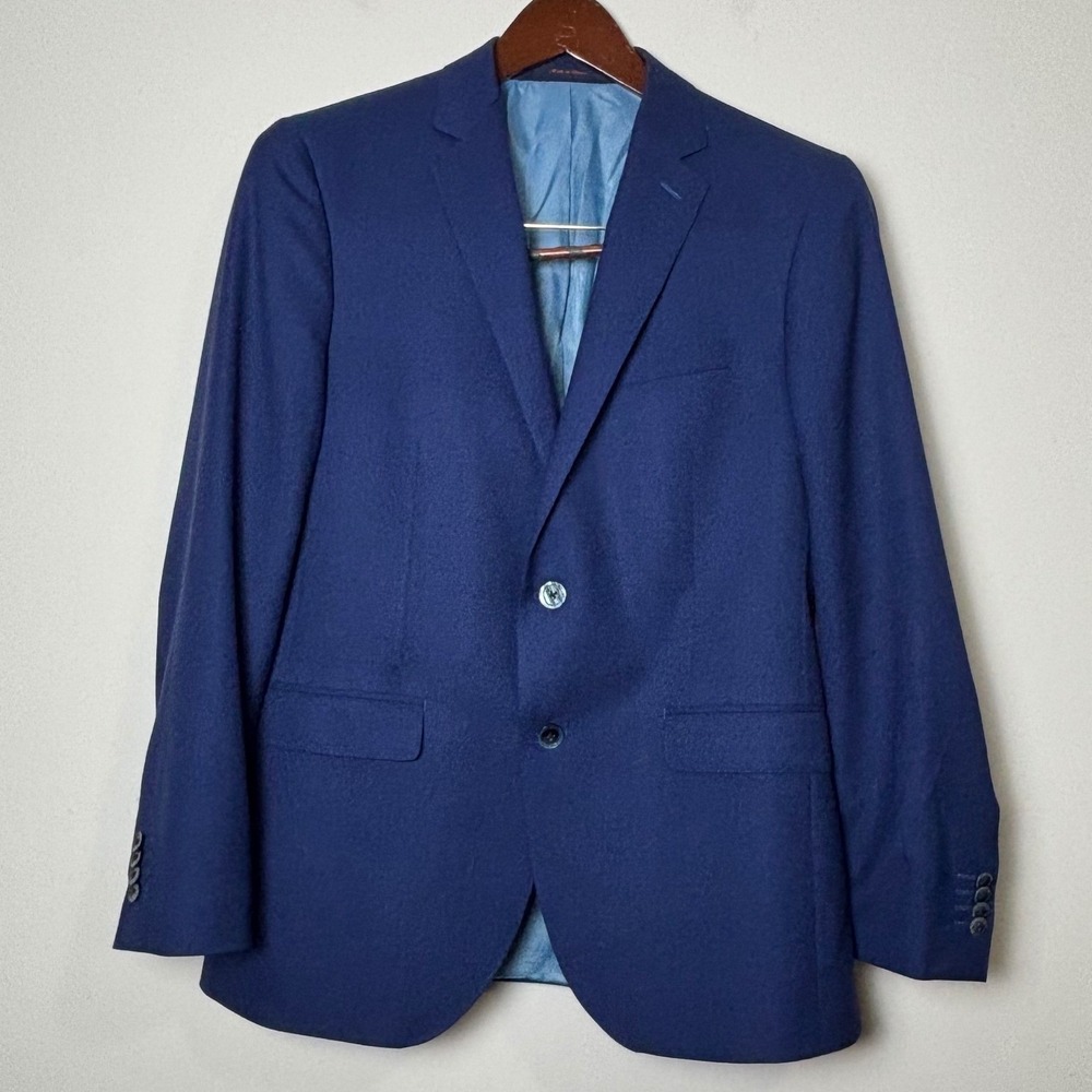 Paul‎ Betenly Mens Wool Blazer Sport Coat 40 R Blue Ronaldo Lanificio Filarte